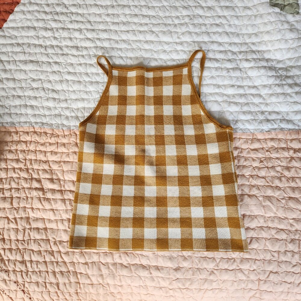 Hannah Gingham Apron Tank